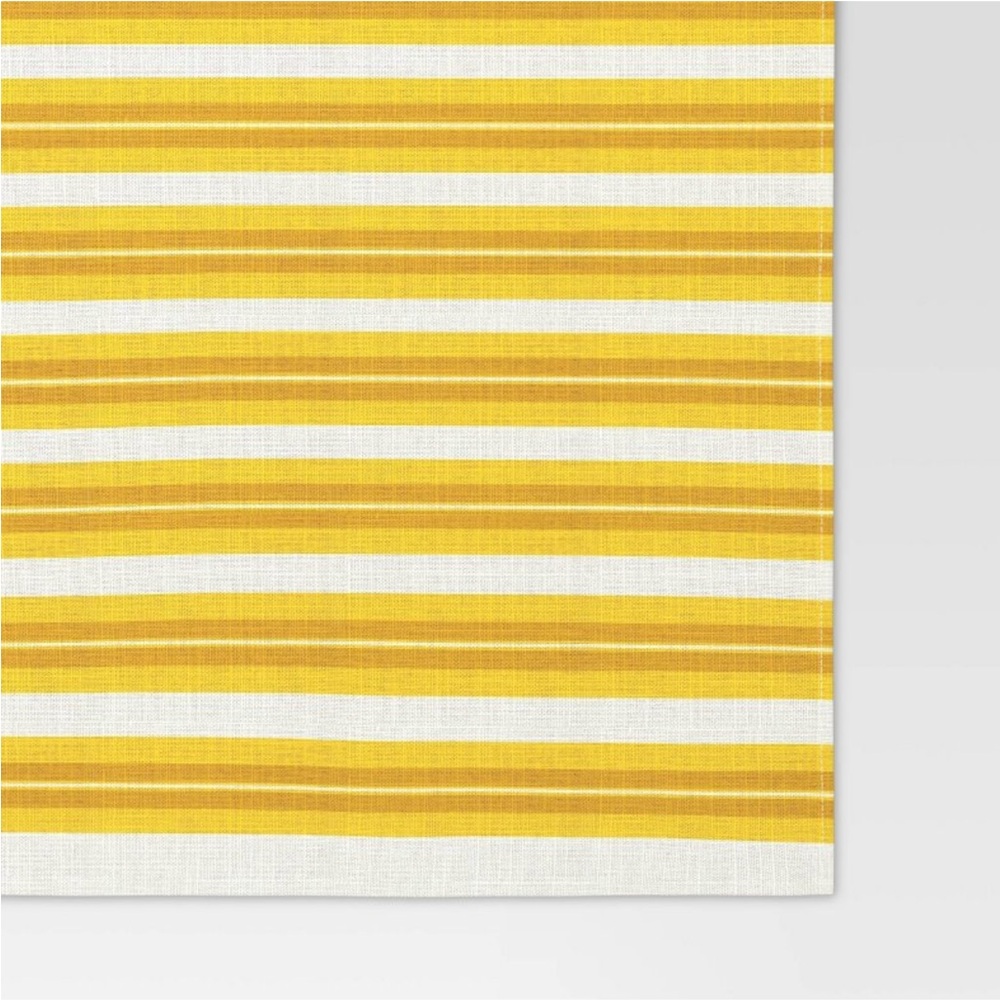 THRESHOLD NWT 100% cotton slub striped table cloth -yellow -104x60 - Picture 3 of 7